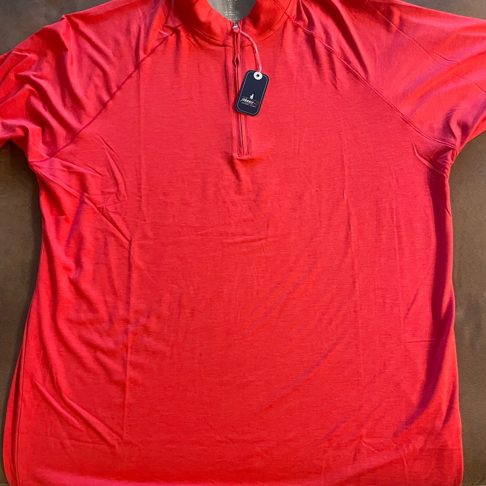 johnnie-O Vibrant Red Half-Zip Polo